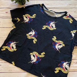 Zara Trafaluc size l large Unicorn rainbow 🌈 top